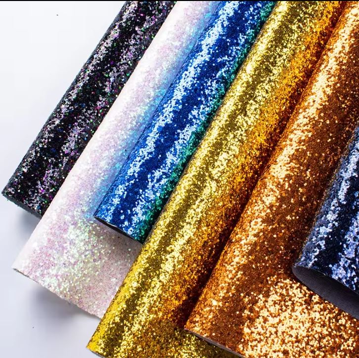 Chunky PU Backing Glitter Faux Leather