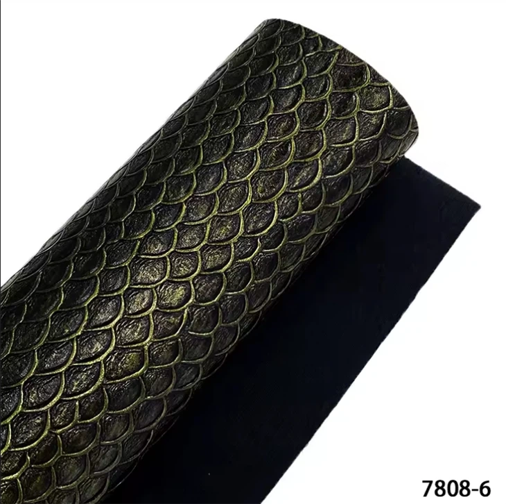 Metal Mermaid Faux Leather Artificial Leather