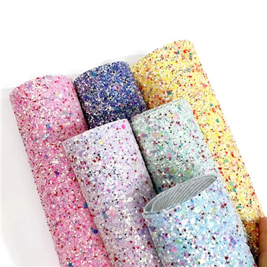 3D Chunky Glitter Lærstoff