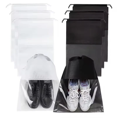 Egendefinert snøring Nonwoven Stoff Dust Bag Miljøvennlig Non-woven Sko Bag