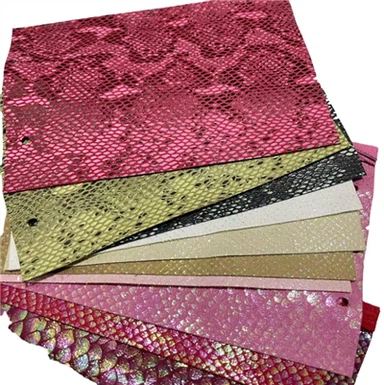 Vinyl kunstskinnstoff metall preging slangeskinnmønster PU-skinn