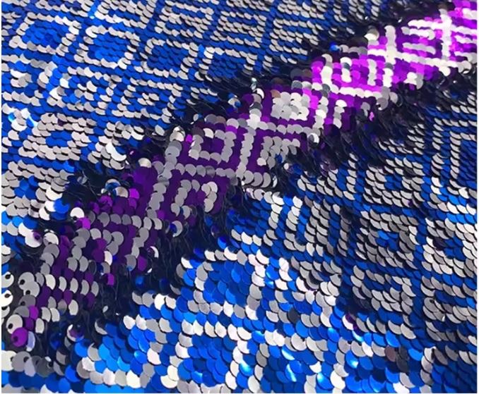 Engros paljett stoff broderi kostyme Lilla paljett stoff vesker Neon paljett stoff